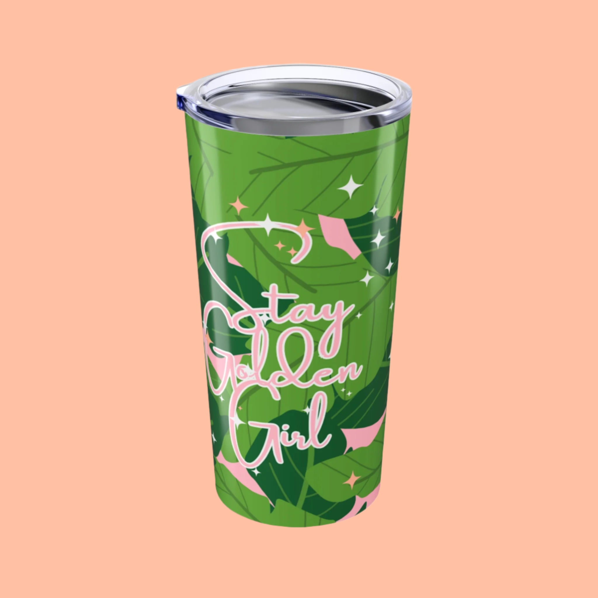 Tropical Leaf Tumbler, Golden Girls Inspired , Stay Golden Girl 20 oz