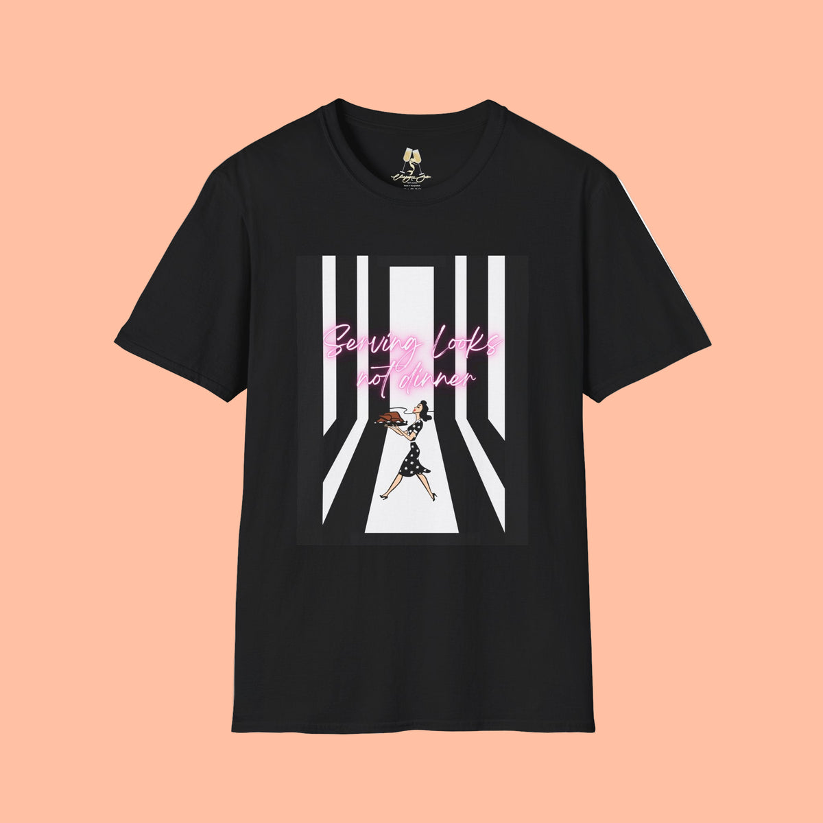 Serving Looks, Not dinner. Unisex Cotton Tee, Retro housewife edgy shirt, Style & comfort