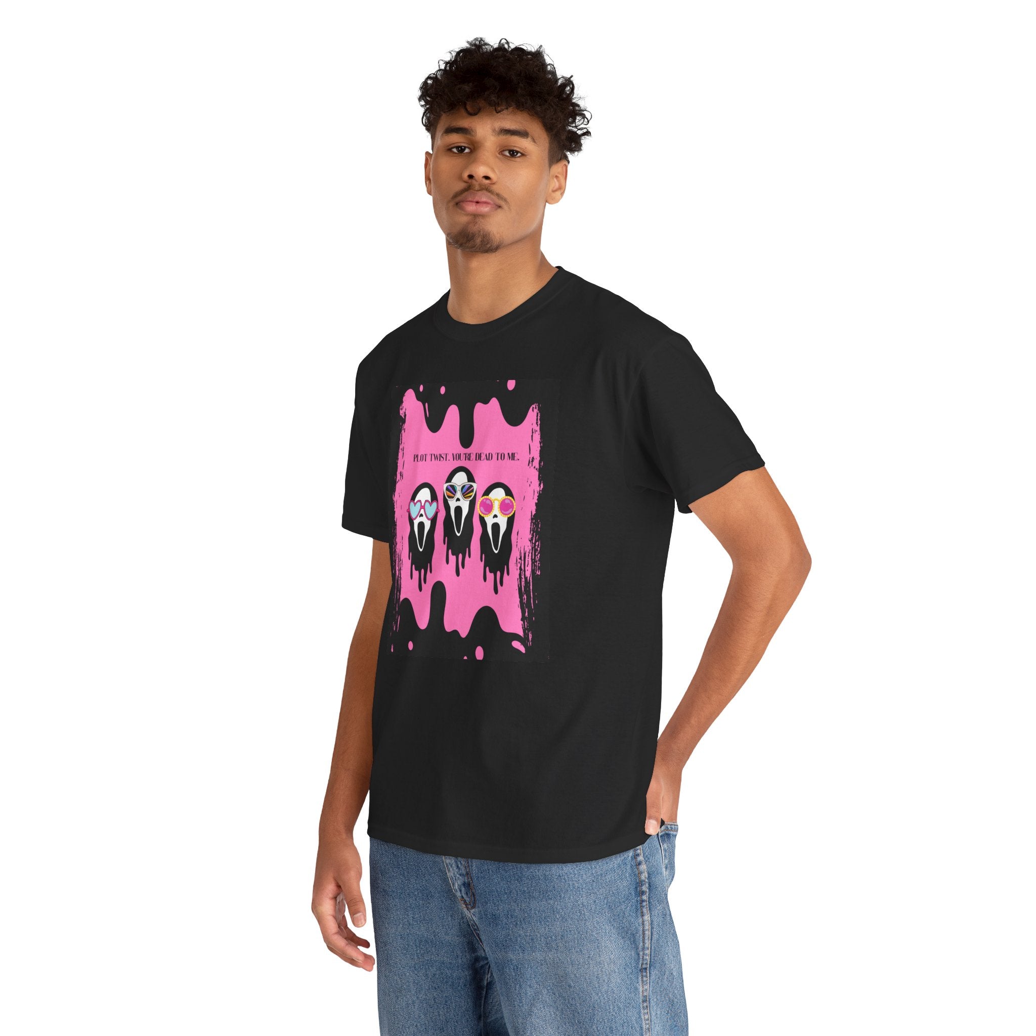 Plot twist. You're dead to me, Scream-inspired graphic t-shirt, Y2K horror tee