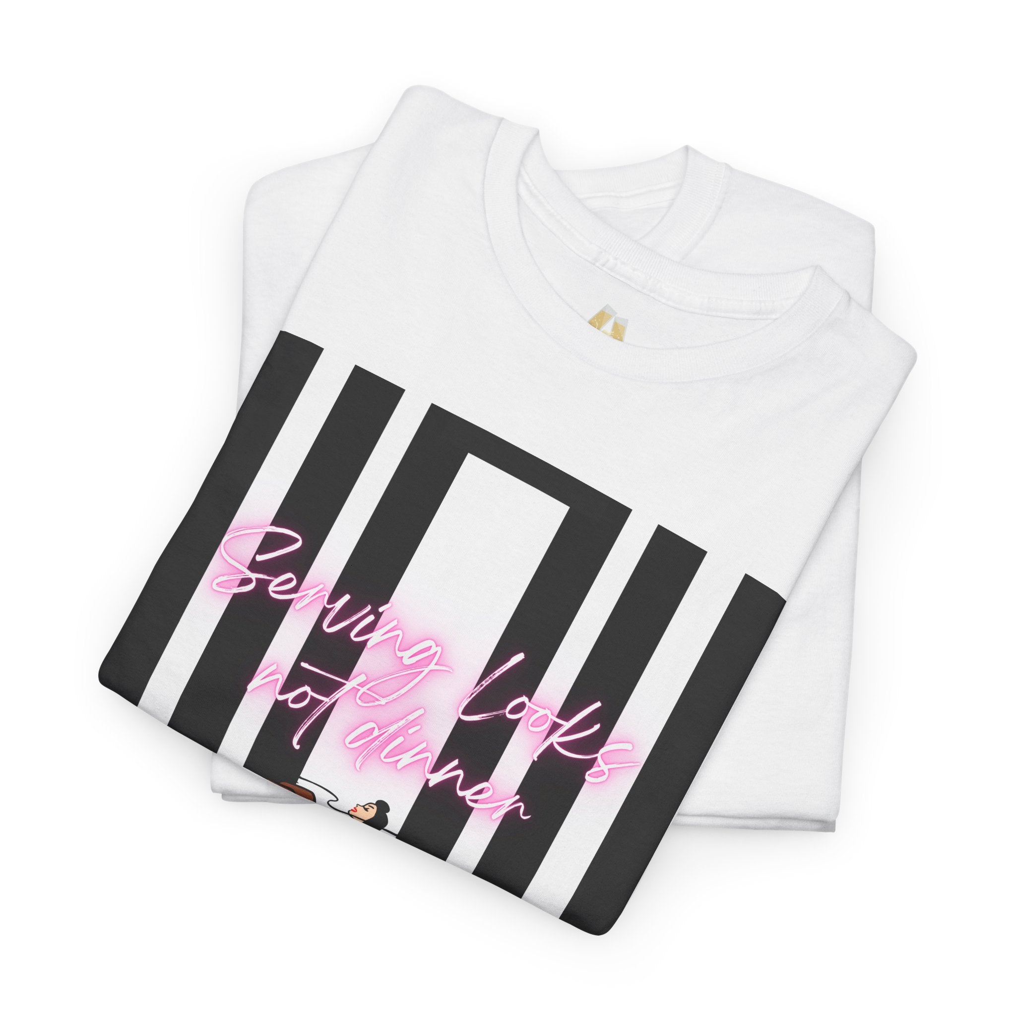 Serving Looks, Not dinner. Unisex Cotton T, Retro housewife edgy shirt