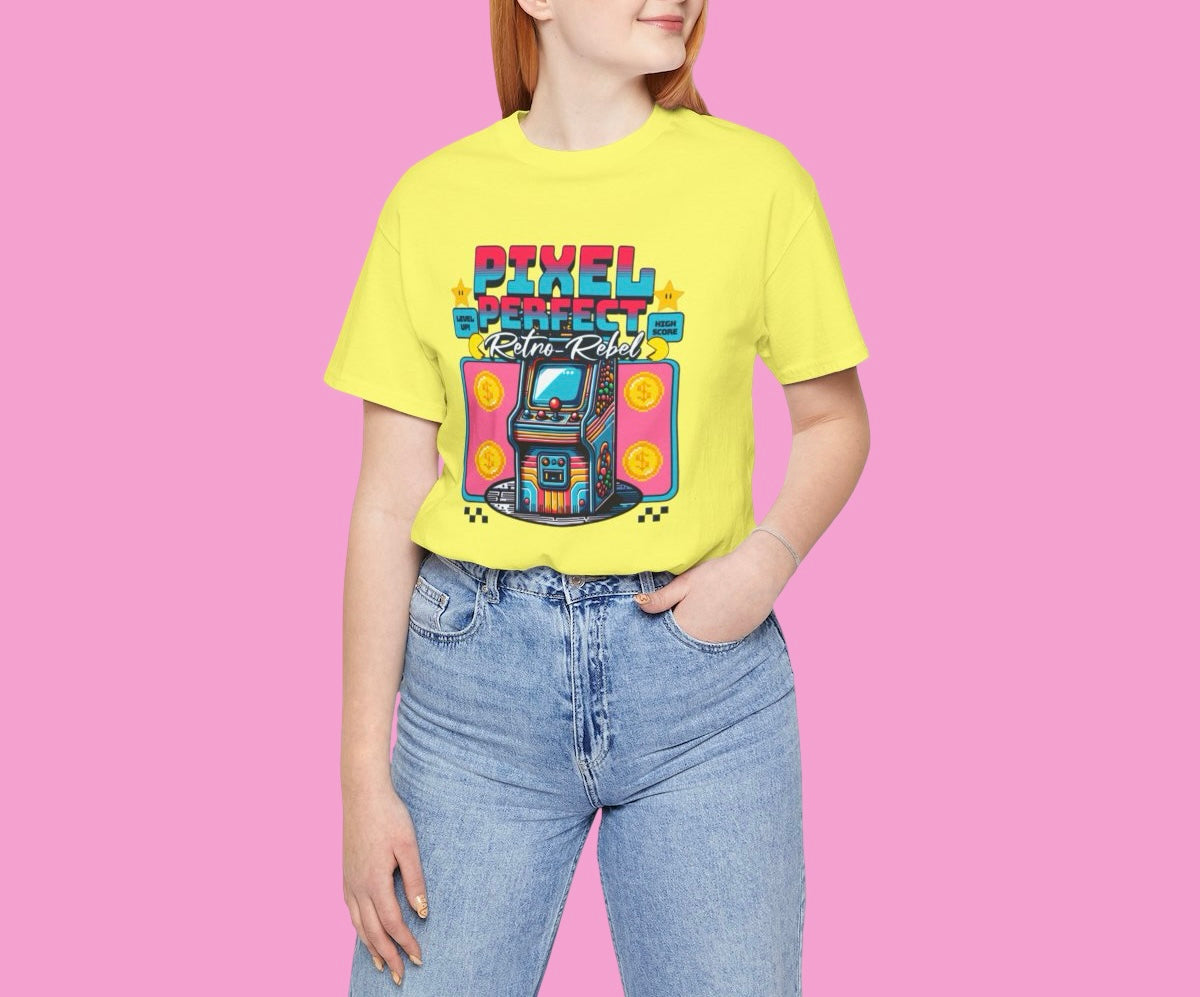 Retro Arcade Unisex Shirt - Insert Coin to look Cooler, Pixel Perfect - Retro Rebel , Y2K Shirt , 80s 90s Gamer Tee