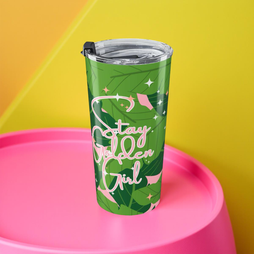 Tropical Leaf Tumbler, Golden Girls Inspired , Stay Golden Girl 20 oz