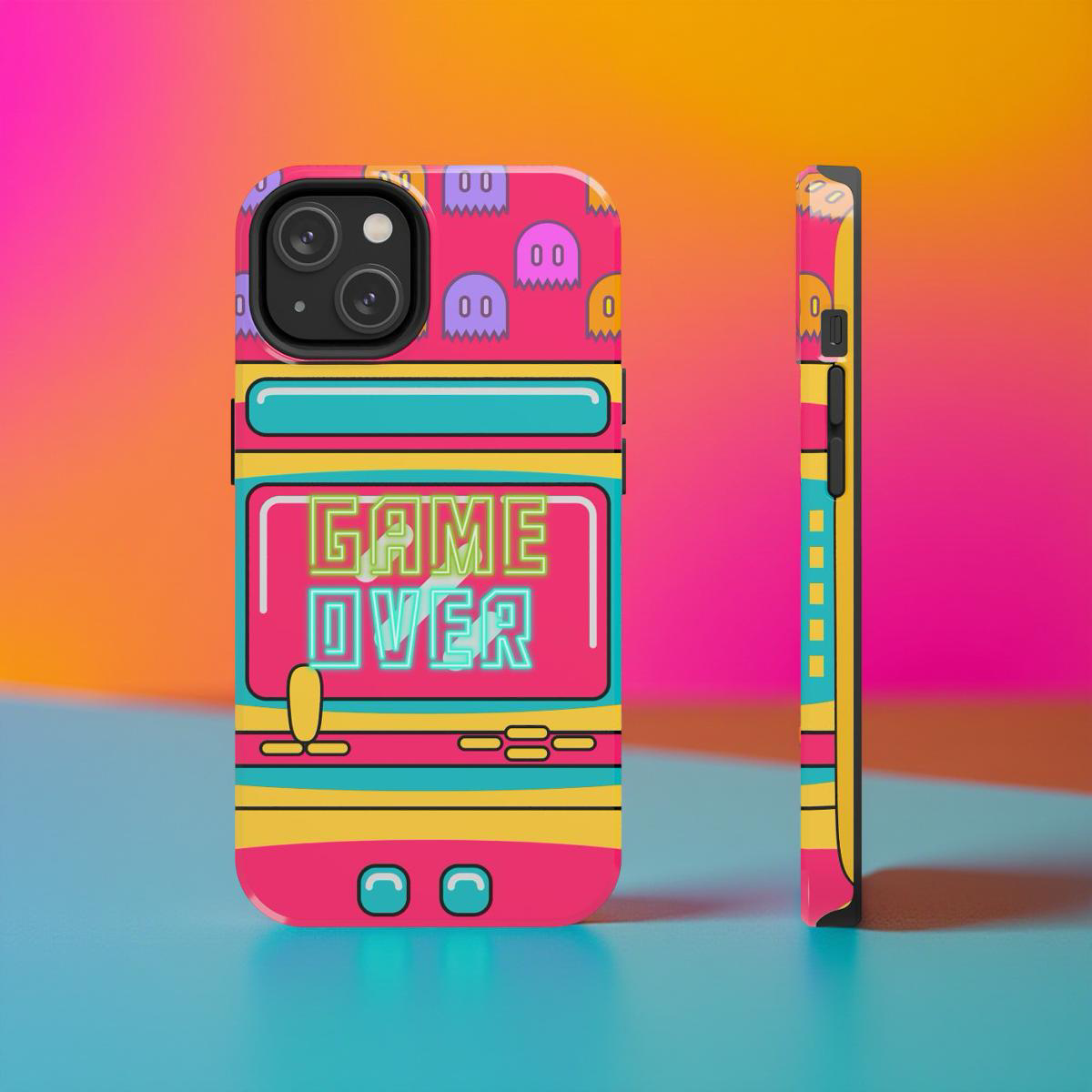 Game Over, Retro Neon iPhone Case