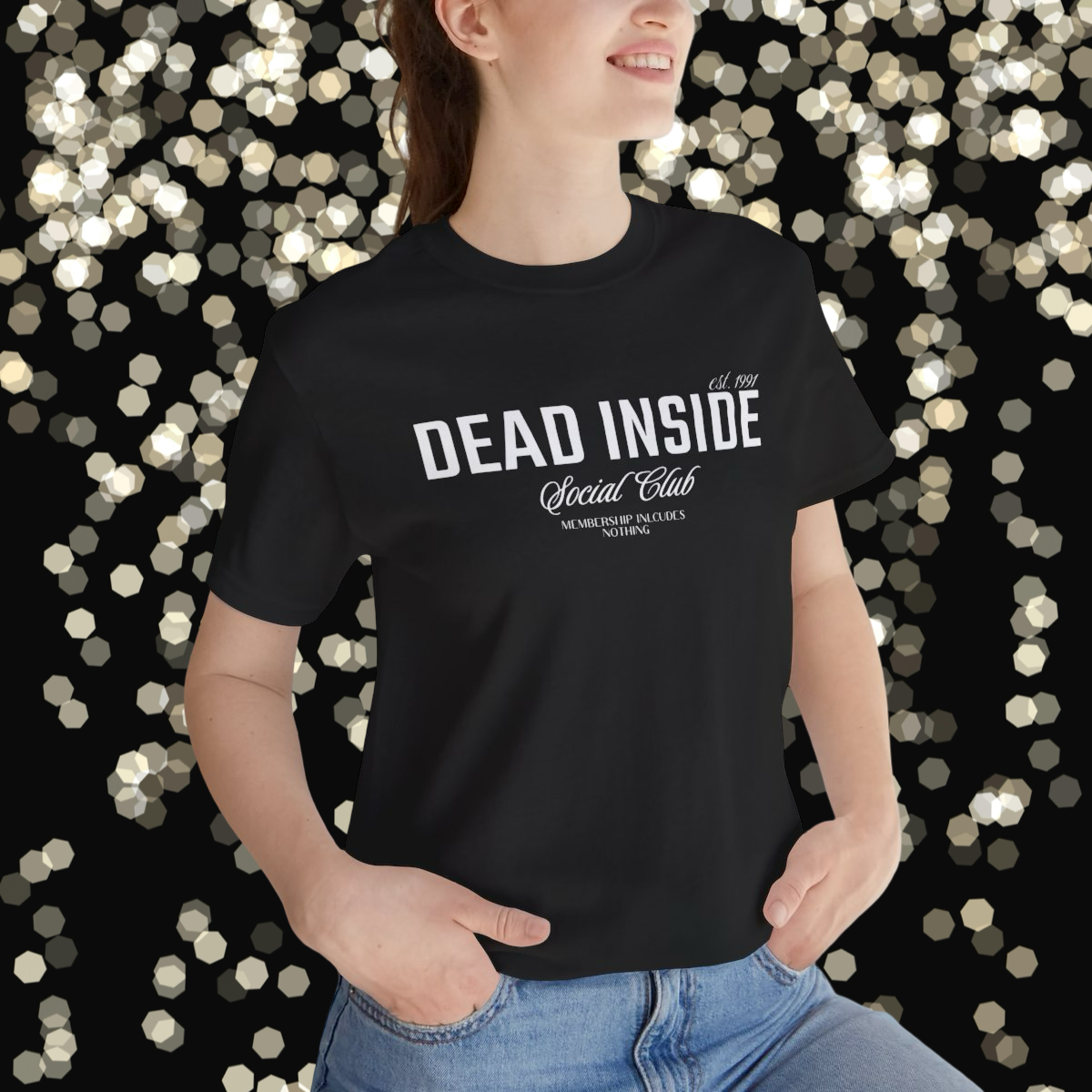 Dead Inside - Social Club ,Unisex Tee, Minimalist Mood Tshirt