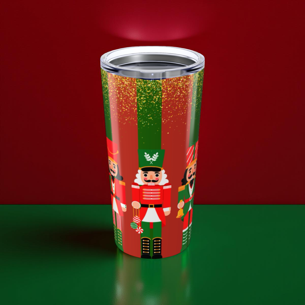Nutcracker Holiday Tumbler - 20oz, Christmas Drinkware, Festive